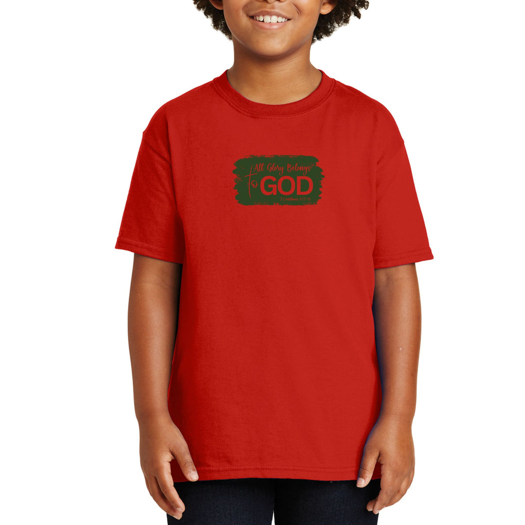 Youth Short Sleeve Graphic T-shirt All Glory Belongs to God Dark - Youth