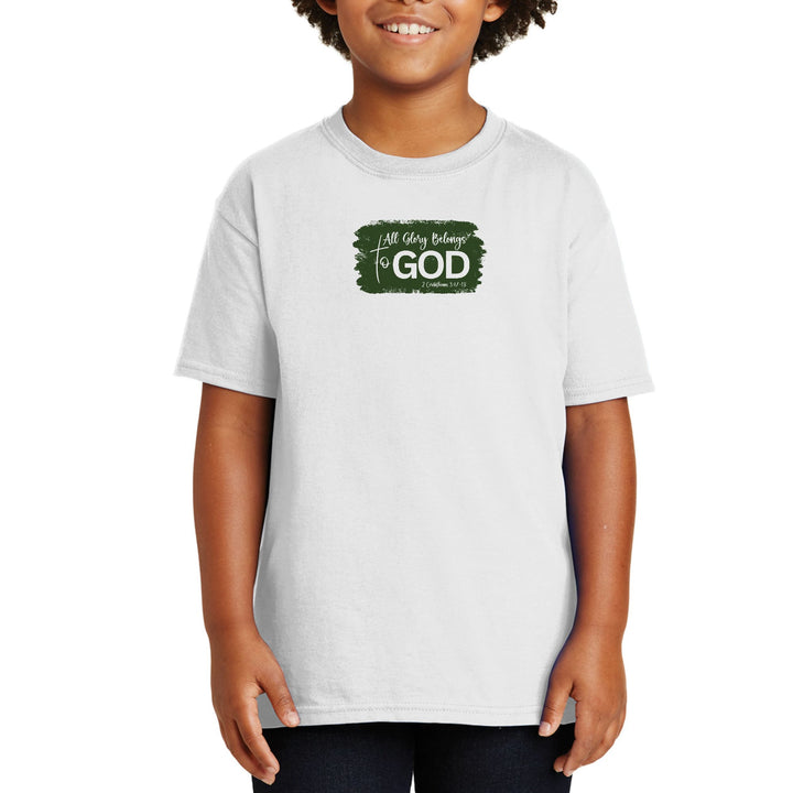 Youth Short Sleeve Graphic T-shirt All Glory Belongs to God Dark - Youth