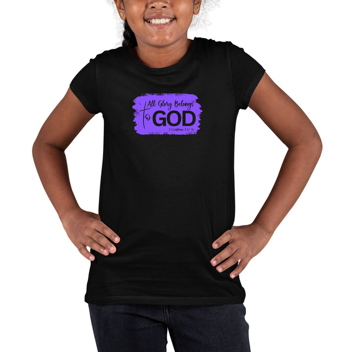 Youth Short Sleeve Graphic T-shirt All Glory Belongs to God Lavender - Girls