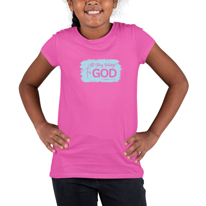 Youth Short Sleeve Graphic T-shirt All Glory Belongs to God - Light