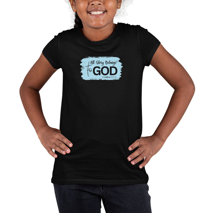 Youth Short Sleeve Graphic T-shirt All Glory Belongs to God - Light