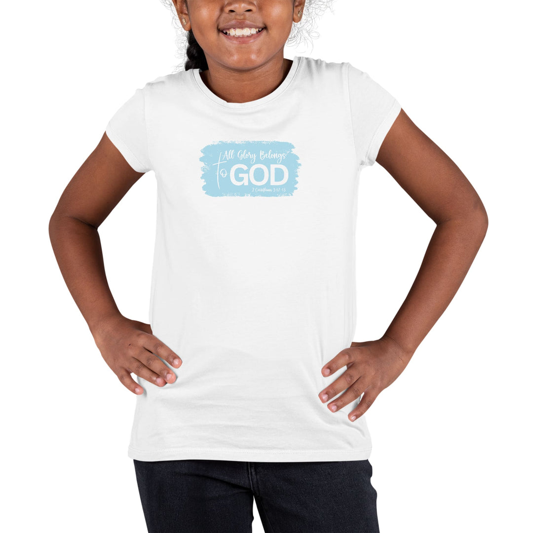 Youth Short Sleeve Graphic T-shirt All Glory Belongs to God - Light