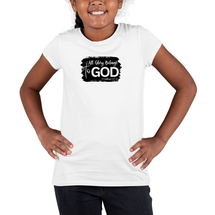 Youth Short Sleeve Graphic T-shirt All Glory Belongs To God Print - Girls