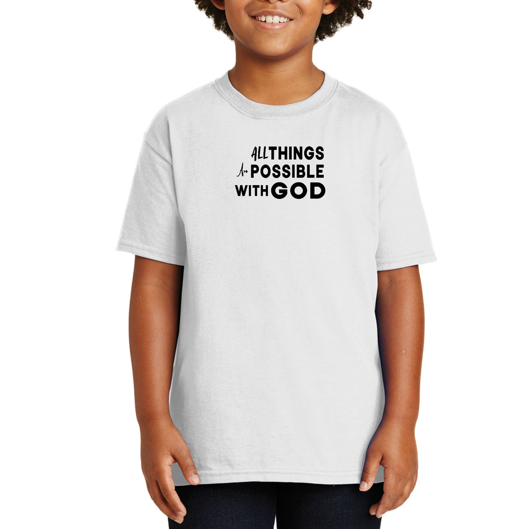 Youth Short Sleeve Graphic T-shirt All Things are Possible with God - Youth