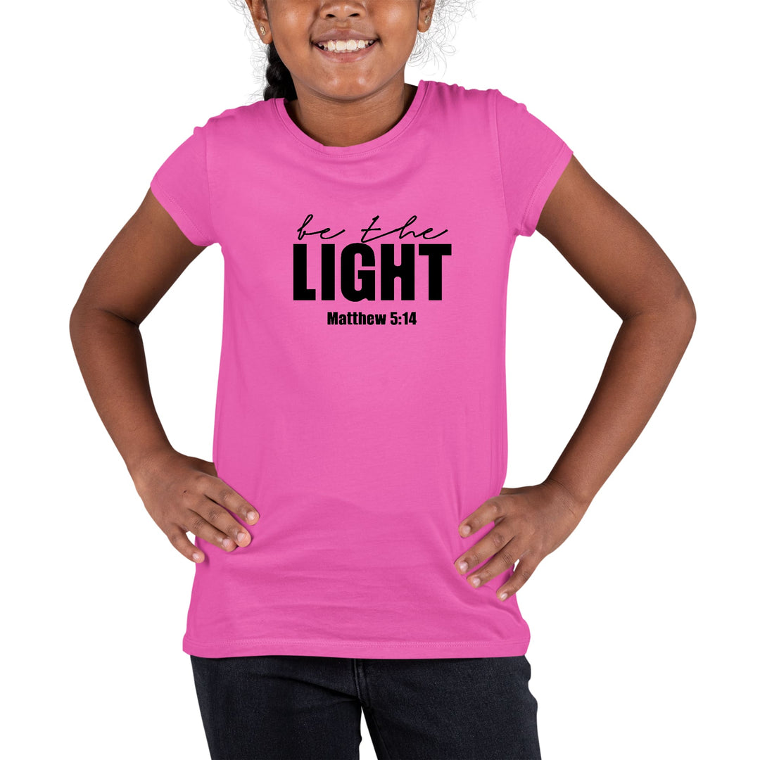 Youth Short Sleeve Graphic T-shirt be the Light Inspirational Art - Girls