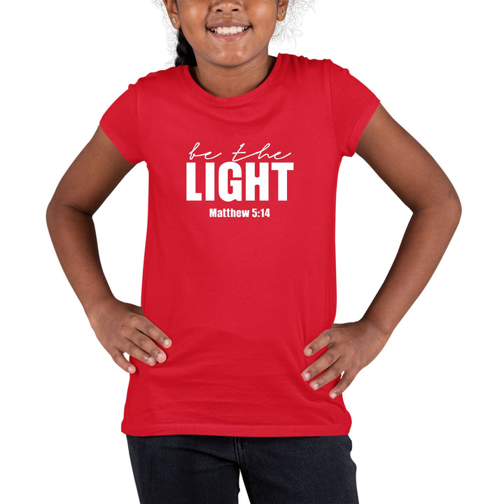 Youth Short Sleeve Graphic T-shirt be the Light Inspirational Art - Girls