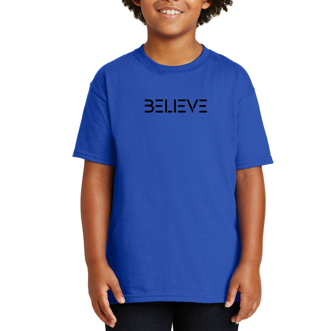 Youth Short Sleeve Graphic T-shirt Believe Black Print - Youth | T-Shirts