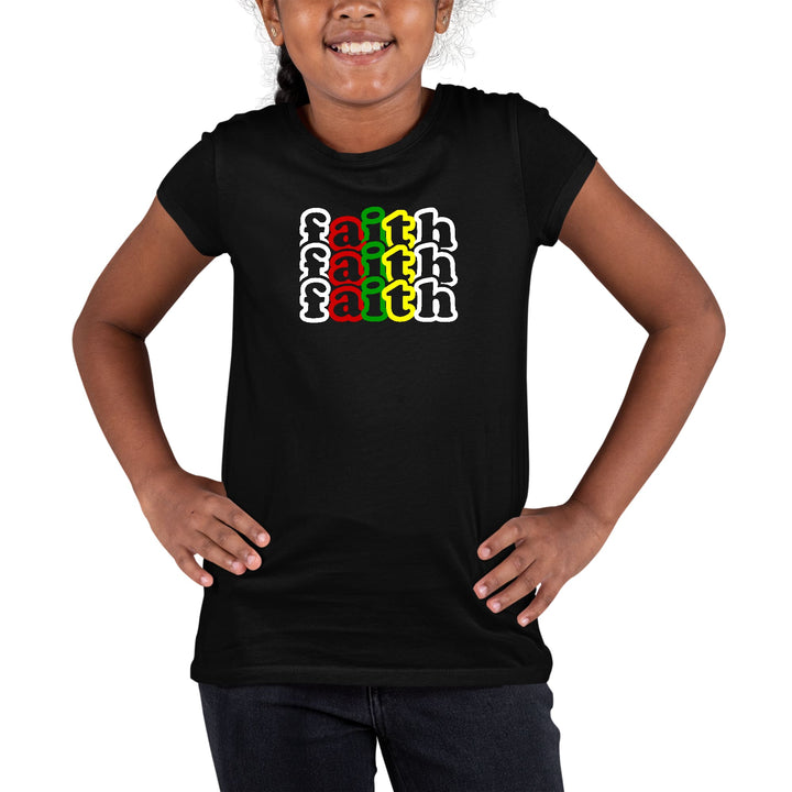 Youth Short Sleeve Graphic T-shirt Faith Stack Multicolor - Girls | T-Shirts