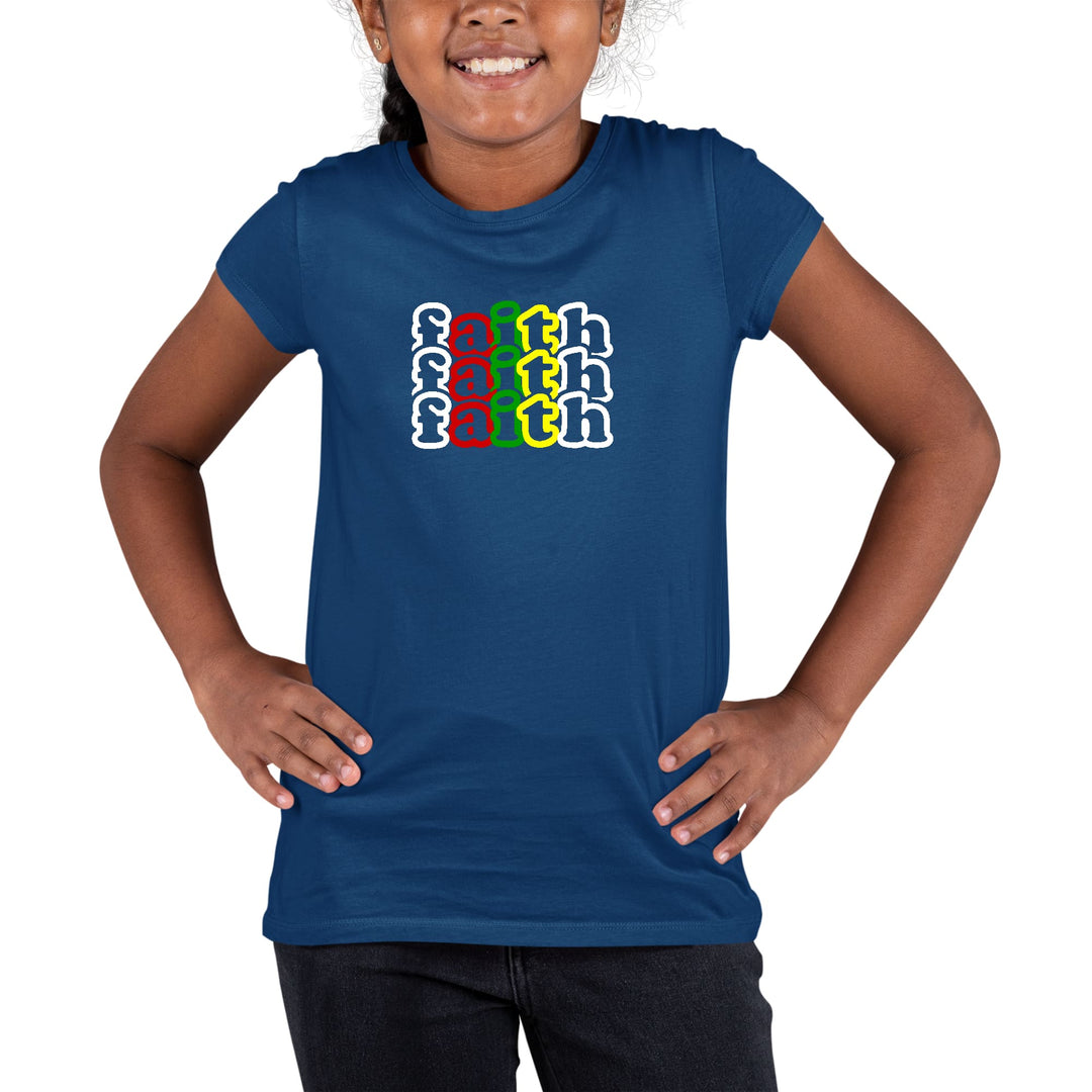 Youth Short Sleeve Graphic T-shirt Faith Stack Multicolor - Girls | T-Shirts