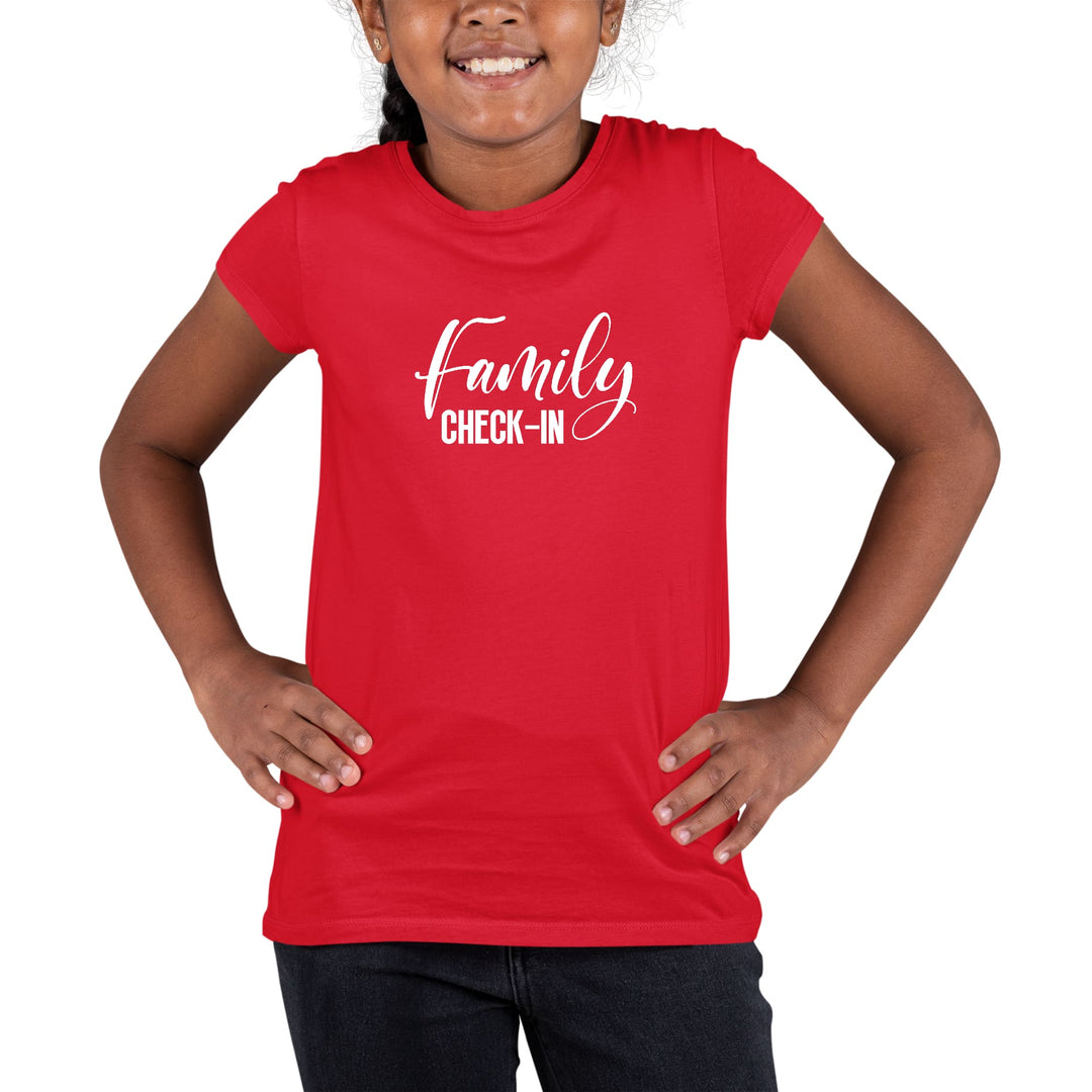 Youth Short Sleeve Graphic T-shirt - Family Check-in Illustration