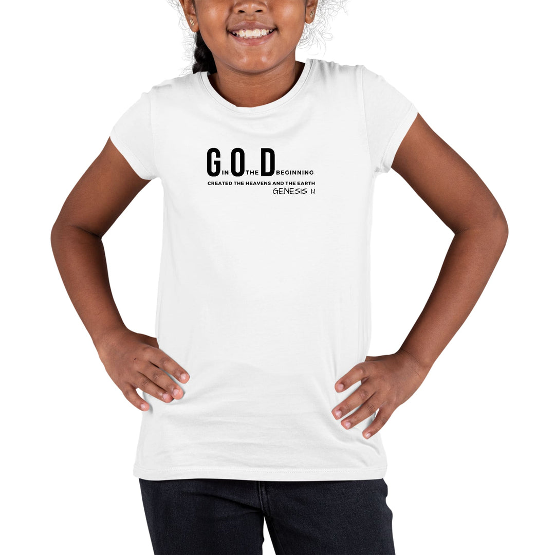 Youth Short Sleeve Graphic T-shirt God In The Beginning Print - Girls | T-Shirts