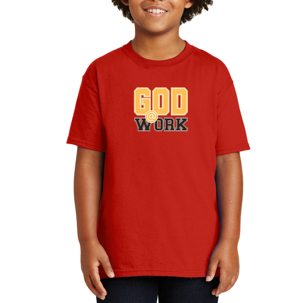 Youth Short Sleeve Graphic T-shirt God @ Work Golden Yellow - Youth | T-Shirts