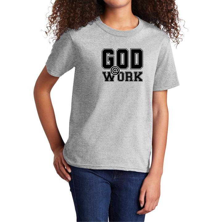 Youth Short Sleeve Graphic T-shirt God @ Work Print - Girls | T-Shirts