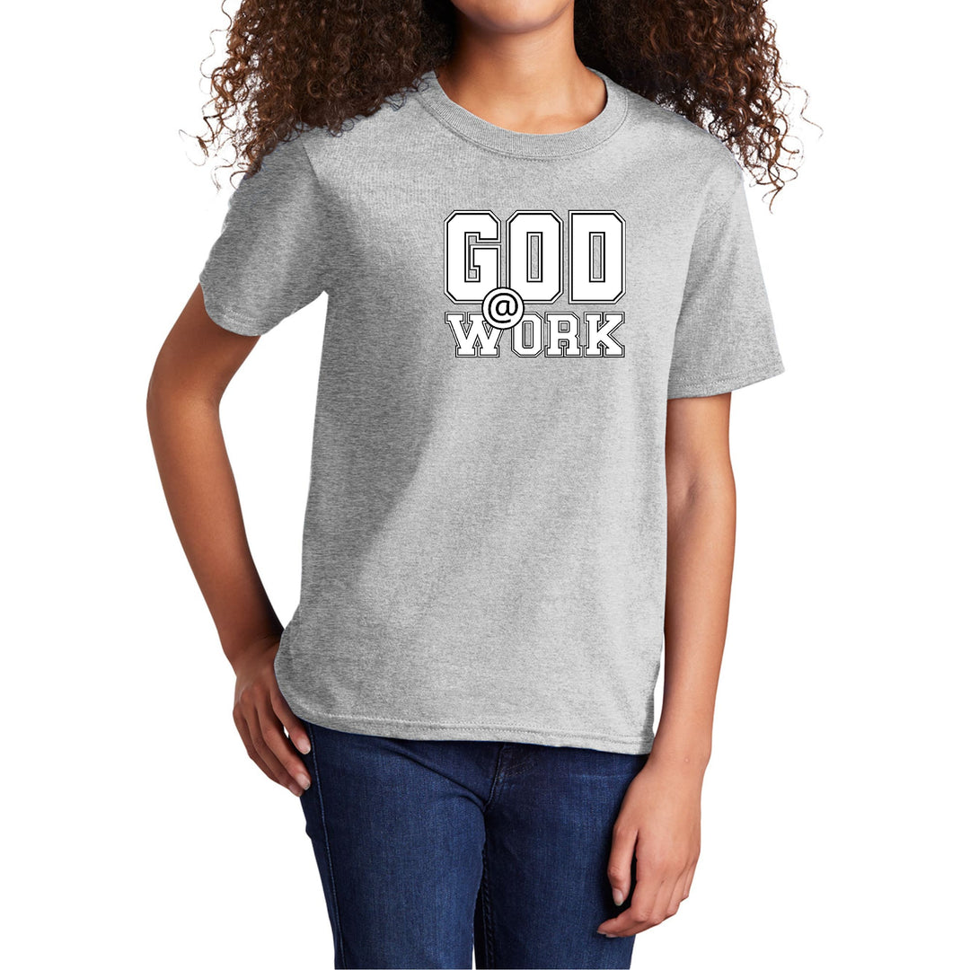 Youth Short Sleeve Graphic T-shirt God @ Work Print - Girls | T-Shirts