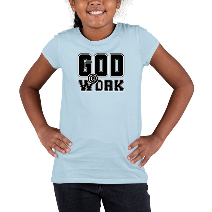 Youth Short Sleeve Graphic T-shirt God @ Work Print - Girls | T-Shirts