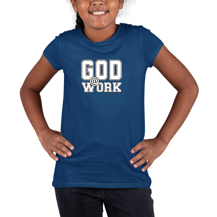 Youth Short Sleeve Graphic T-shirt God @ Work Print - Girls | T-Shirts