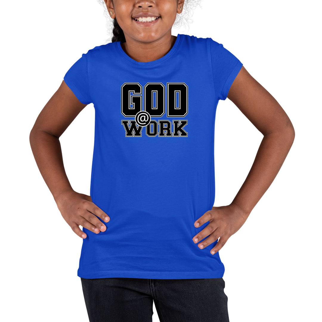 Youth Short Sleeve Graphic T-shirt God @ Work Print - Girls | T-Shirts