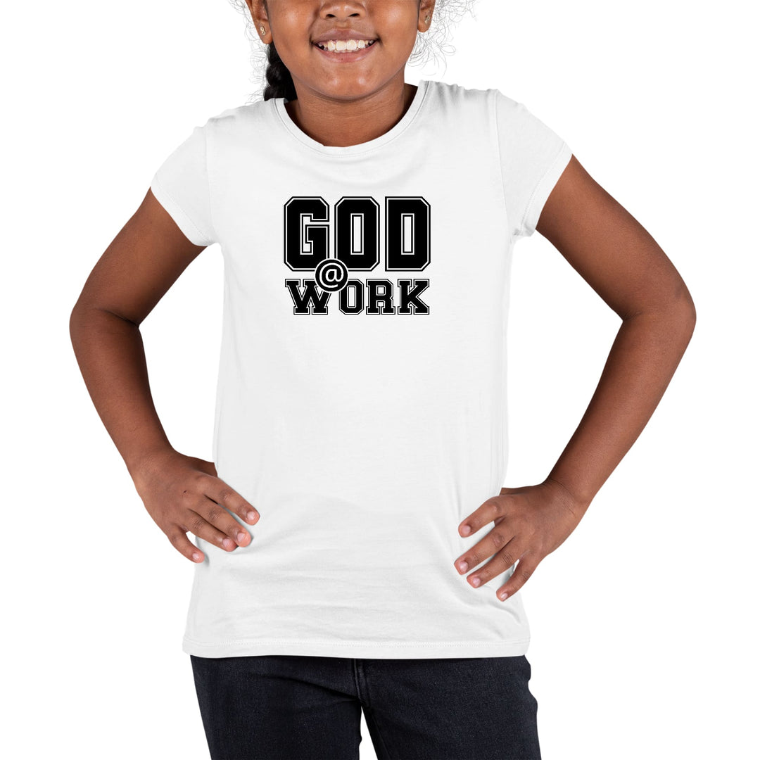 Youth Short Sleeve Graphic T-shirt God @ Work Print - Girls | T-Shirts