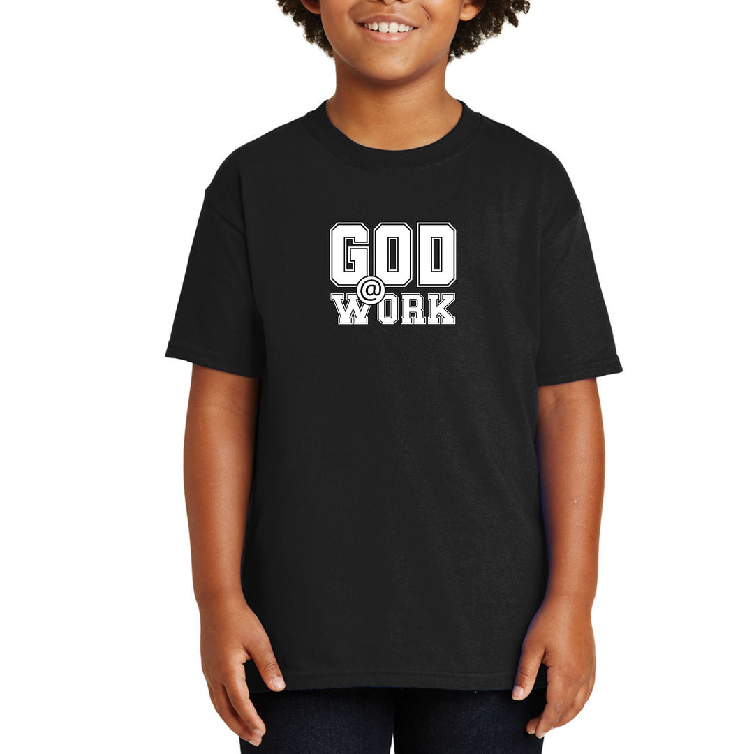 Youth Short Sleeve Graphic T-shirt - God @ Work Print - Youth/T-Shirts