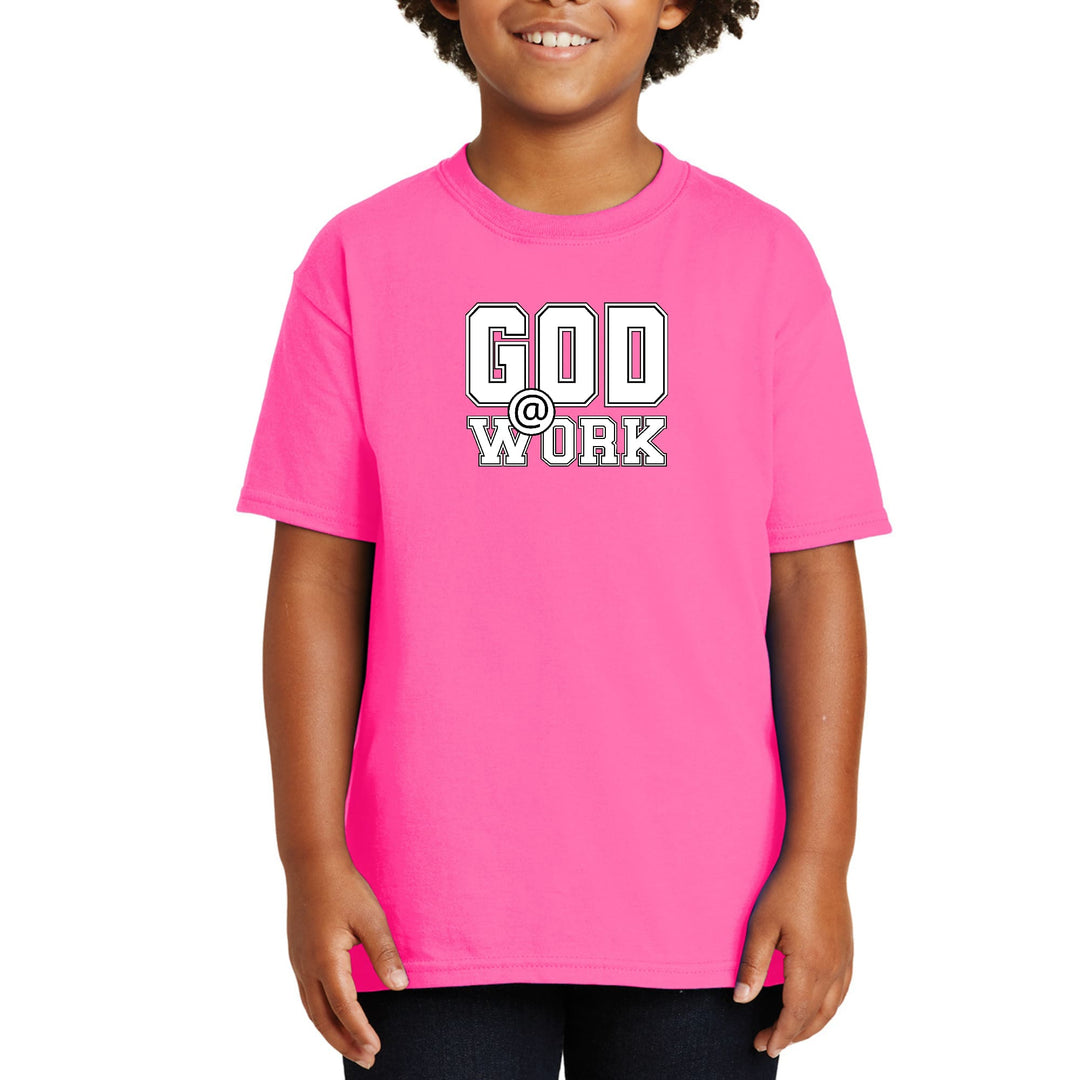 Youth Short Sleeve Graphic T-shirt - God @ Work Print - Youth/T-Shirts