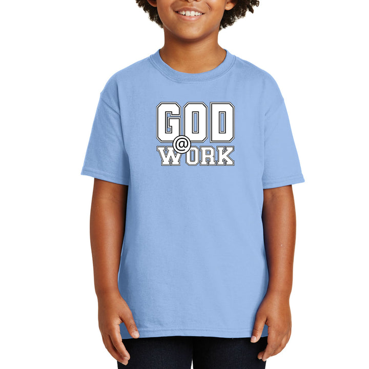 Youth Short Sleeve Graphic T-shirt - God @ Work Print - Youth/T-Shirts