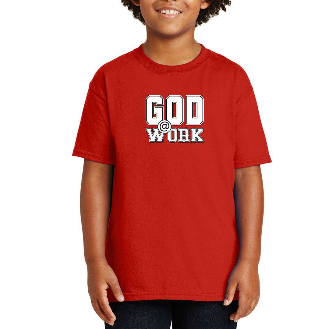 Youth Short Sleeve Graphic T-shirt God @ Work Print - Youth | T-Shirts