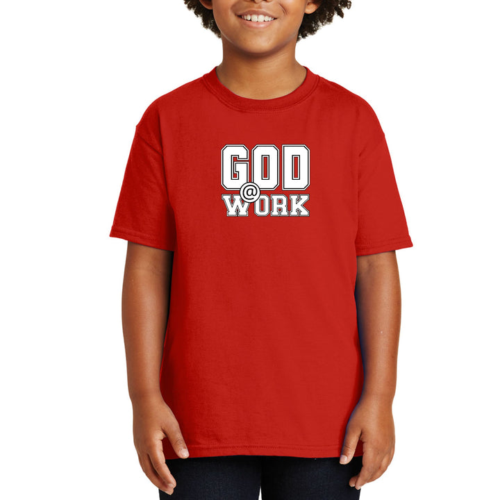 Youth Short Sleeve Graphic T-shirt - God @ Work Print - Youth/T-Shirts