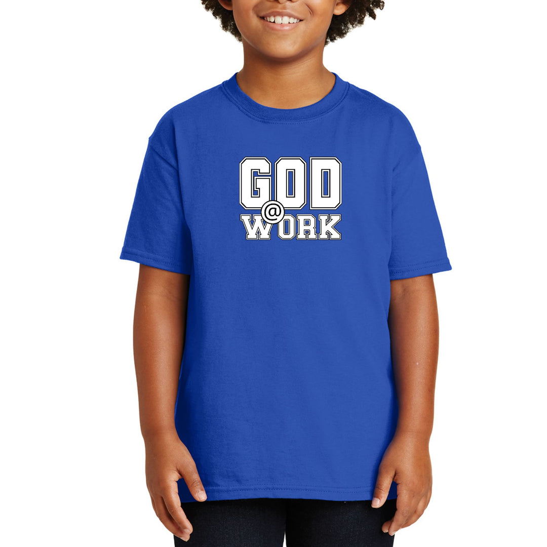 Youth Short Sleeve Graphic T-shirt - God @ Work Print - Youth/T-Shirts