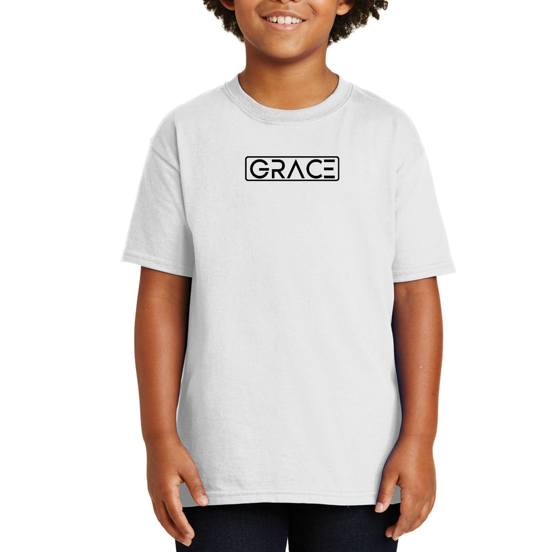 Youth Short Sleeve Graphic T-shirt Grace Christian Black Illustration - Youth