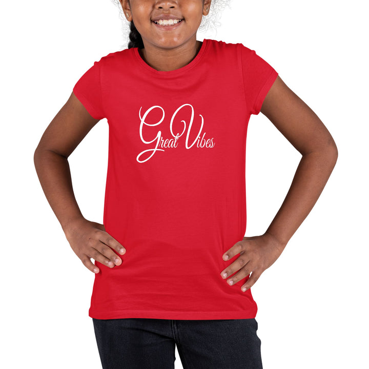 Youth Short Sleeve Graphic T-shirt Great Vibes - Girls | T-Shirts