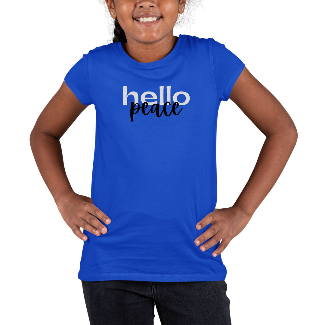 Youth Short Sleeve Graphic T-shirt Hello Peace Motivational Peaceful - Girls