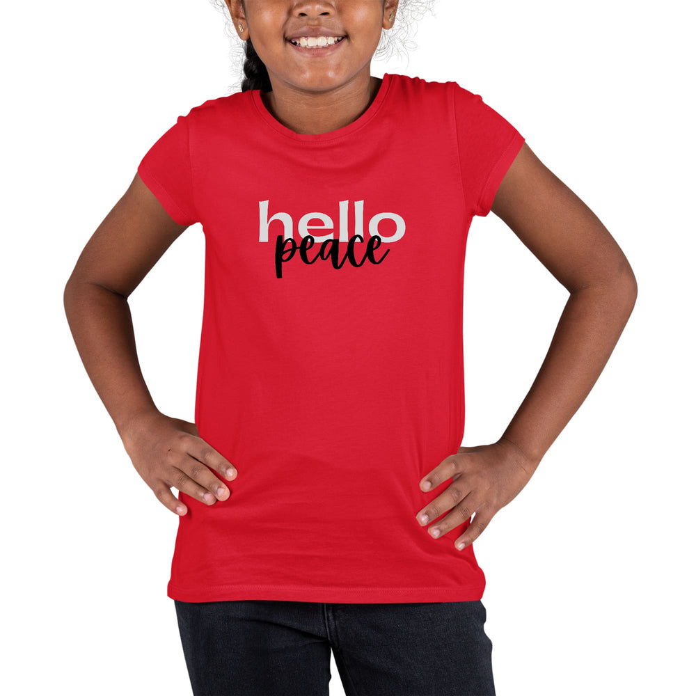 Youth Short Sleeve Graphic T-shirt Hello Peace Motivational Peaceful - Girls