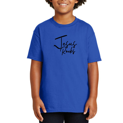 Youth Short Sleeve Graphic T-shirt Jesus Rocks Print - Youth | T-Shirts