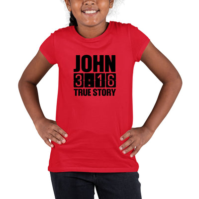 Youth Short Sleeve Graphic T-shirt John 3:16 True Story Print - Girls | T-Shirts