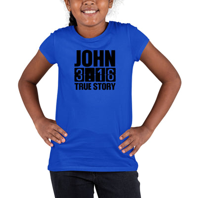 Youth Short Sleeve Graphic T-shirt John 3:16 True Story Print - Girls | T-Shirts