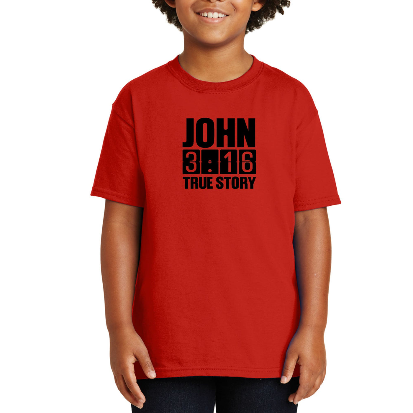 Youth Short Sleeve Graphic T-shirt John 3:16 True Story Print - Youth | T-Shirts