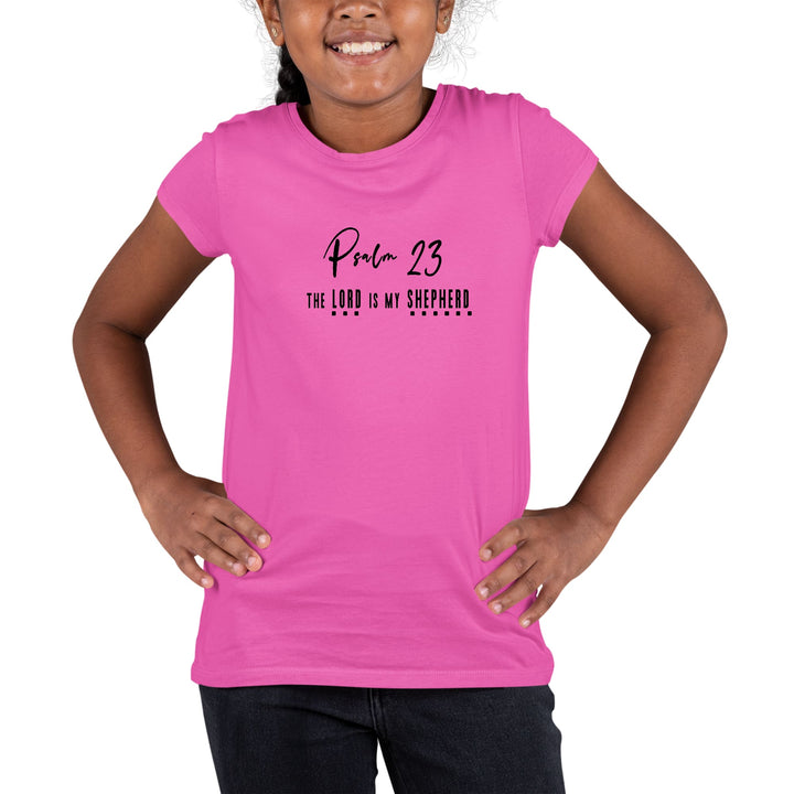 Youth Short Sleeve Graphic T-shirt Psalm 23 the Lord is my Shepherd - Girls