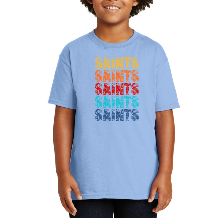 Youth Short Sleeve Graphic T-shirt - Saints Colorful Art Illustration