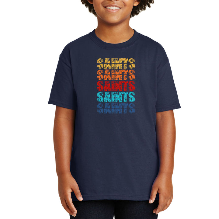 Youth Short Sleeve Graphic T-shirt - Saints Colorful Art Illustration