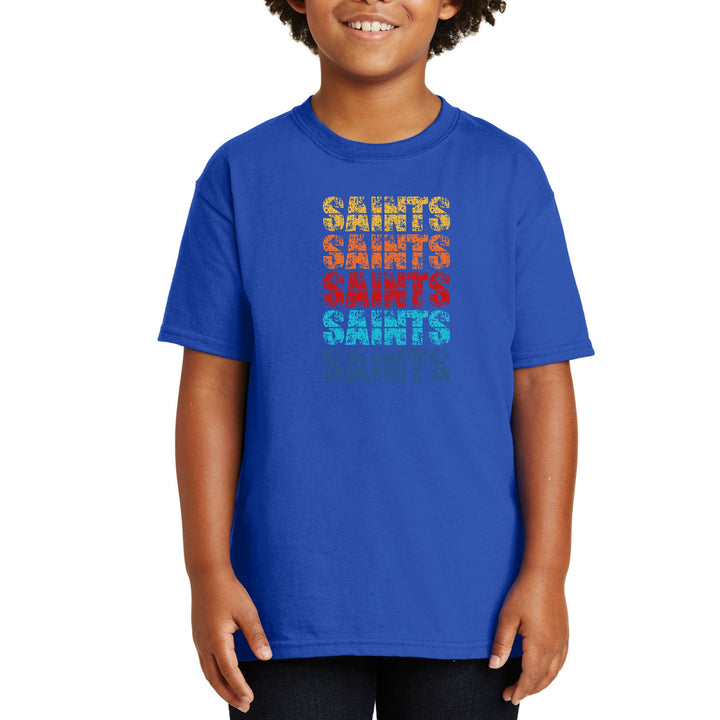 Youth Short Sleeve Graphic T-shirt - Saints Colorful Art Illustration