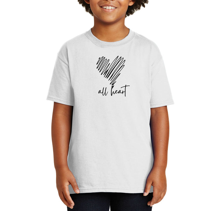 Youth Short Sleeve Graphic T-shirt Say It Soul All Heart Line Art - Youth