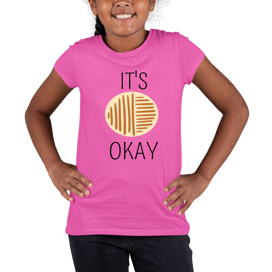 Youth Short Sleeve Graphic T-shirt Say it Soul - its Okay - Black - Girls