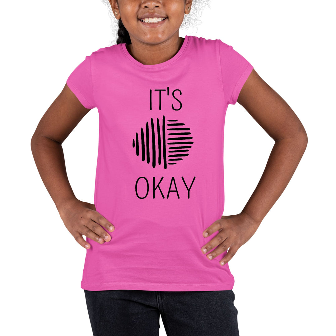 Youth Short Sleeve Graphic T-shirt Say it Soul its Okay Black Line - Girls