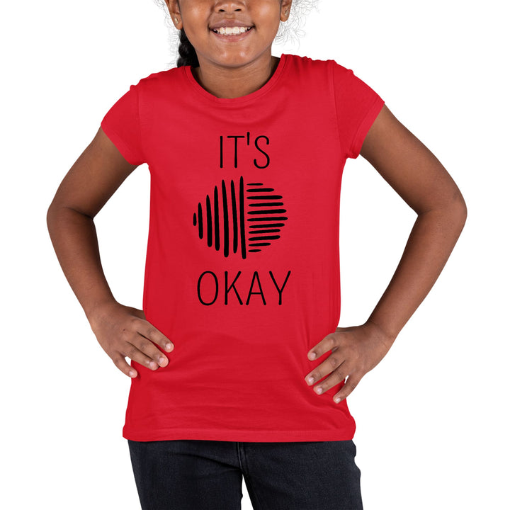 Youth Short Sleeve Graphic T-shirt Say it Soul its Okay Black Line - Girls