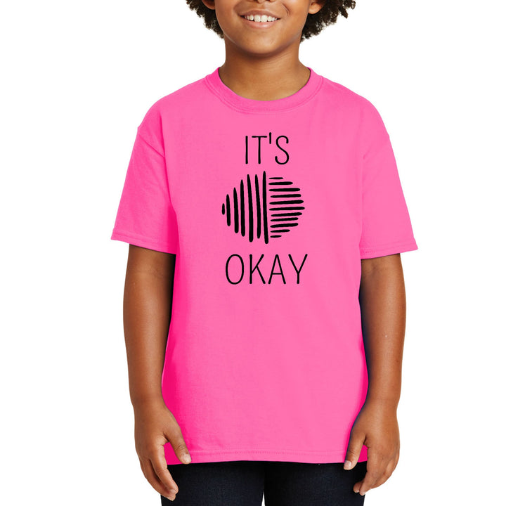 Youth Short Sleeve Graphic T-shirt Say it Soul - its Okay - Black Line