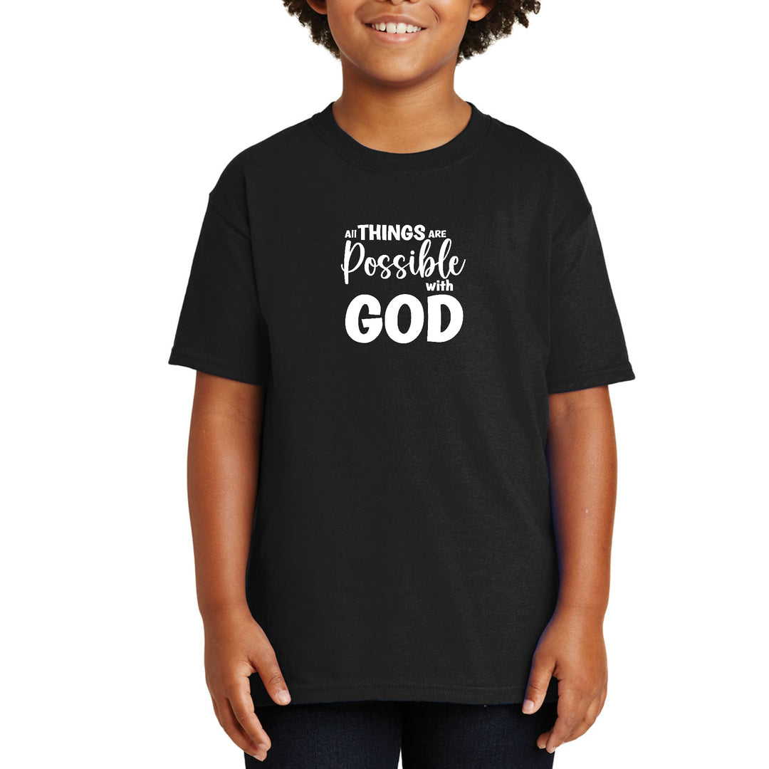 Youth Short Sleeve T-shirt All Things are Possible with God - Youth | T-Shirts