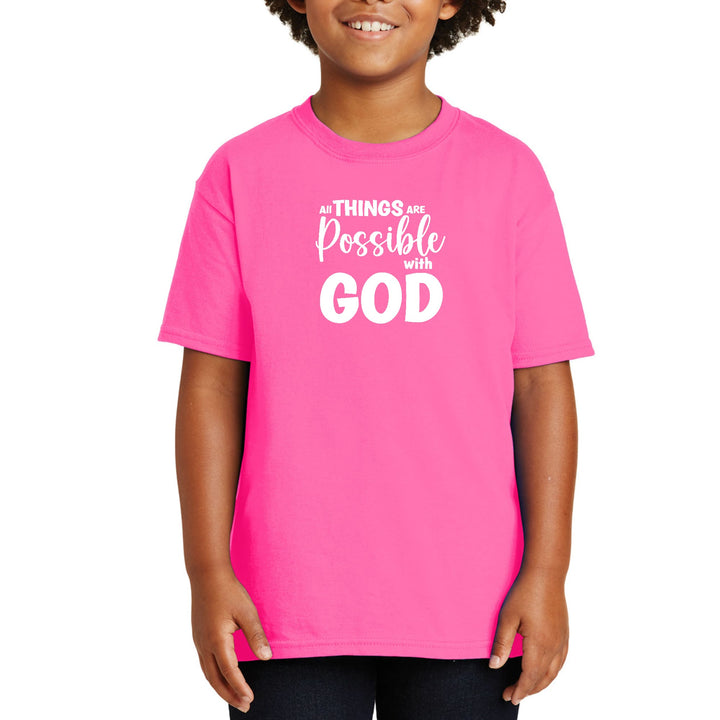 Youth Short Sleeve T-shirt All Things are Possible with God - Youth | T-Shirts