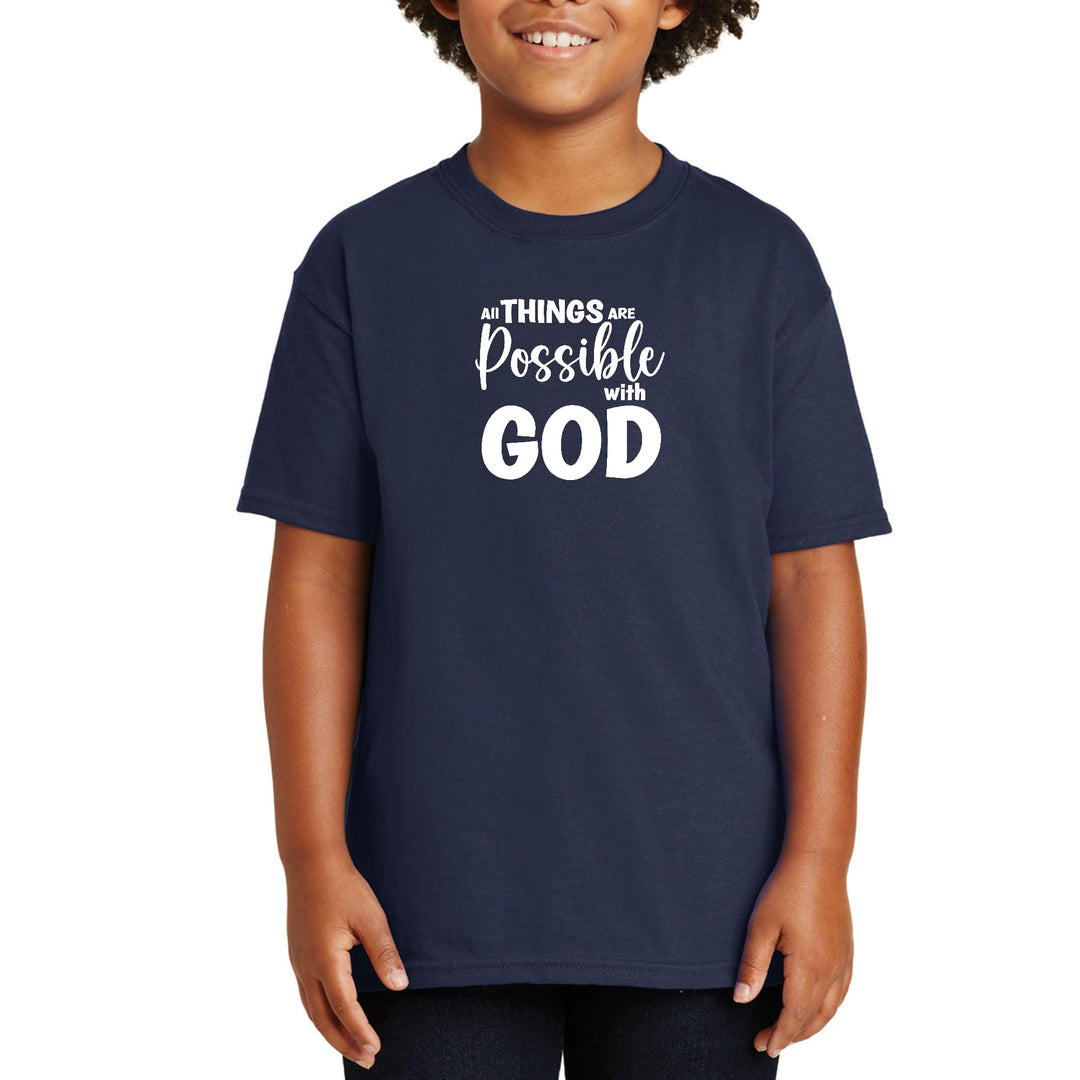 Youth Short Sleeve T-shirt All Things are Possible with God - Youth | T-Shirts