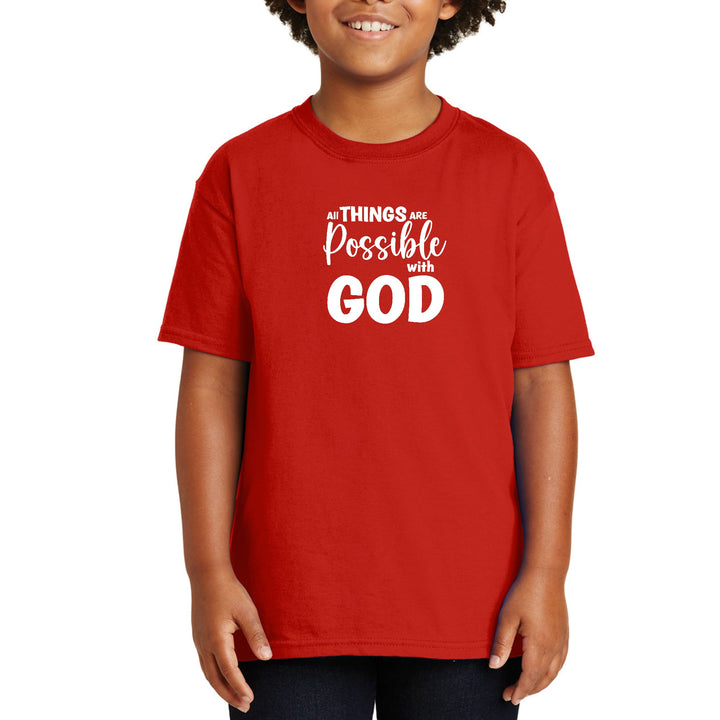 Youth Short Sleeve T-shirt All Things are Possible with God - Youth | T-Shirts