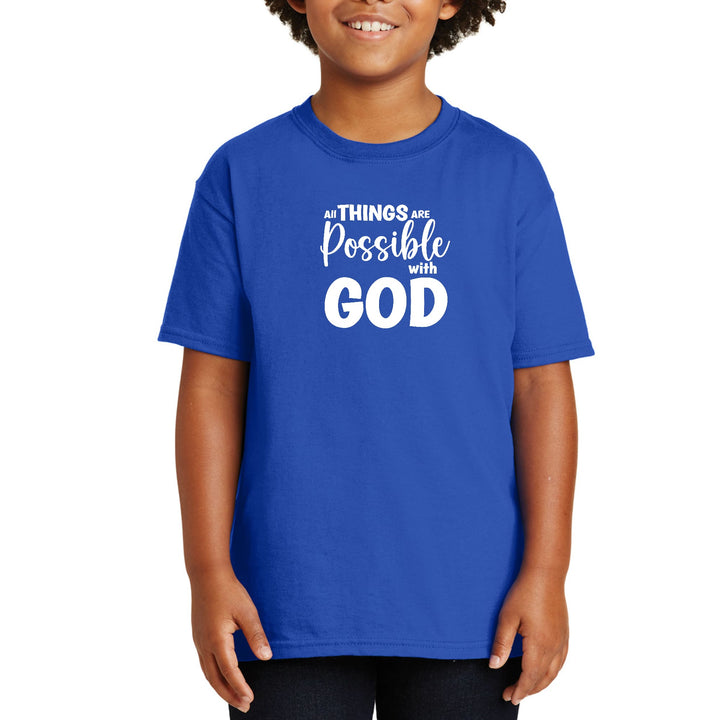 Youth Short Sleeve T-shirt All Things are Possible with God - Youth | T-Shirts